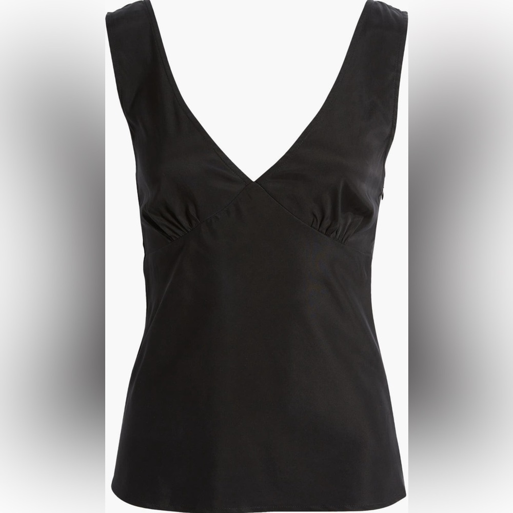 Sophie Rue Satin Beja Black Tank Top Blouse, size M